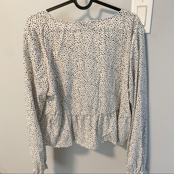 Speckled Print Peasant Sleeve Top SHEIN - Picture 5 of 6
